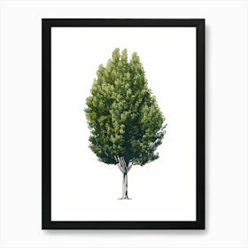 Poplar Tree Pixel Illustration 1 Art Print