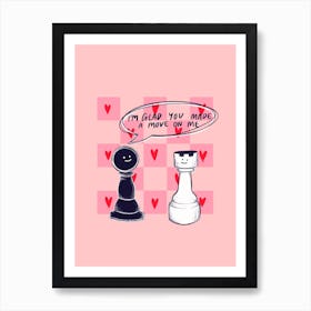 Chess Set Pink Art Print