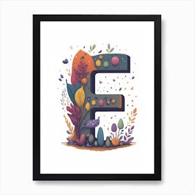 Colorful Letter F Illustration 71 Art Print