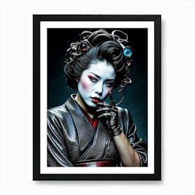 Strong Geisha Woman Art Print