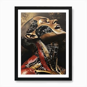 Woman With A Robot Head Art Print