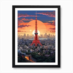 Tokyo Pixel Art 2 Art Print