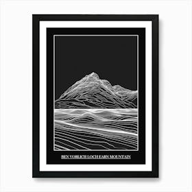 Ben Vorlich Loch Earn Mountain Line Drawing 8 Poster Art Print