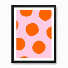 Orange Polka Dots Art Print