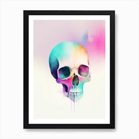 Skull With Watercolor Effects 2 Paul Klee Art Print