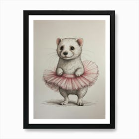 Ferret Ballerina Art Print