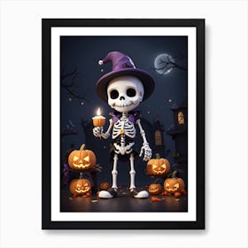 Halloween Skeleton 8 Art Print