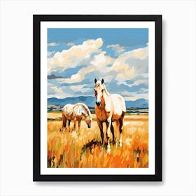 Horses Painting In Big Sky Montana, Usa 3 Art Print