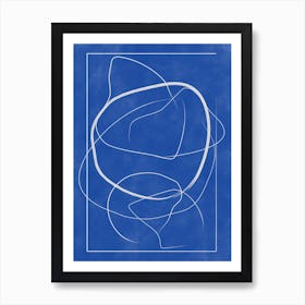 Blue Line Art Print Poster