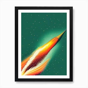 Comet Tail Vintage Sketch Space Art Print