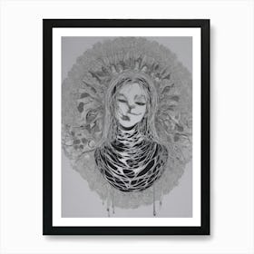 Woman In A Circle Art Print