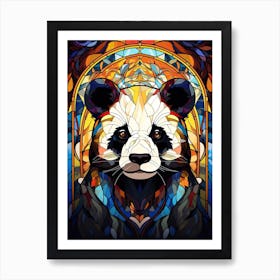 Panda Art In Stained Glass Art Style 2 Art Print