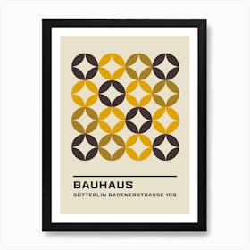 Bauhaus Minimalist Abstract Print 6 Mustard Art Print