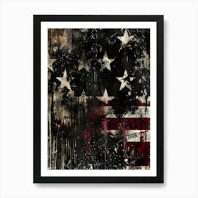 American Flag: USA Patriotic Punk Aesthetic Wall Art Art Print