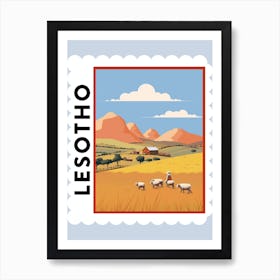 Lesotho Travel Stamp Poster Art Print