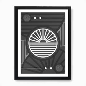 Abstract Geometric Glyph Array in White and Gray n.0046 Art Print