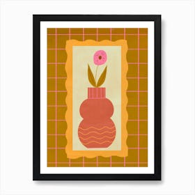 Vase with Pink Flower Art Print