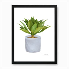 Plant In A Pot.A fine artistic print that decorates the place. Art Print