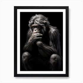 Photorealistic Thinker Monkey 8 Art Print