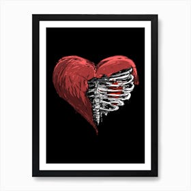 Skeleton Heart Art Print