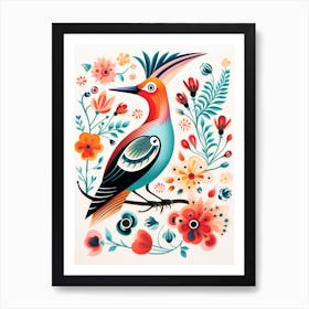 Scandinavian Bird Illustration Hoopoe 1 Art Print