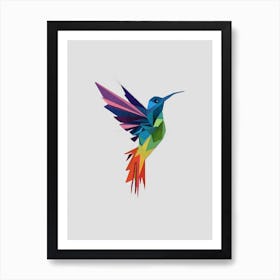 Multicolor Abstract Hummingbird Art Print