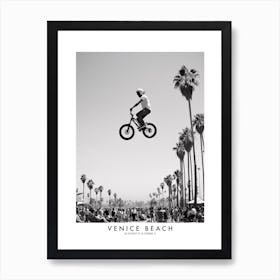 Poster Of Venice Beach, Black And White Analogue Photograph 2 Art Print