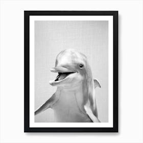 Dolphin - Black & White Art Print