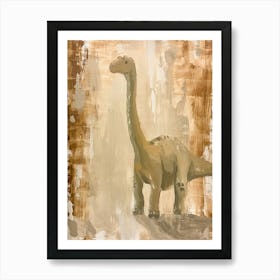 Muted Tones Dinosaur Painting Art Print