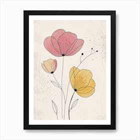 Fresno Flower Market Boho Minimalist Style Art Print