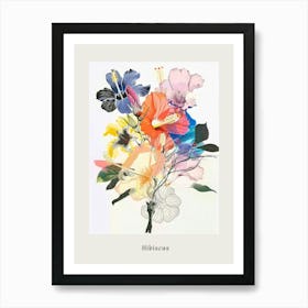 Hibiscus 1 Collage Flower Bouquet Poster Art Print