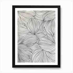 Leaves In Black And White 1 Art Print