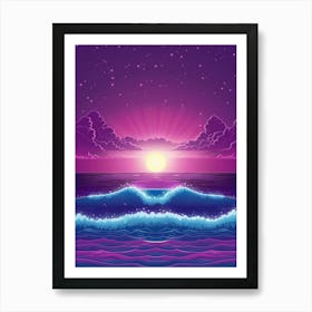Seascape At Sunset Art Print