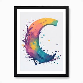 Colorful Letter C Illustration Art Print