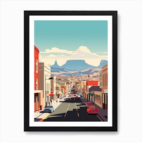 Cape Town, South Africa, Flat Illustration 1 Art Print
