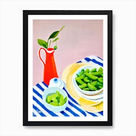 Sugar Snap Peas Tablescape vegetable Art Print