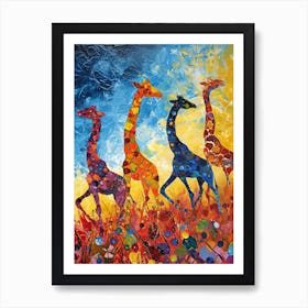 Abstract Geometric Colourful Giraffe 1 Art Print