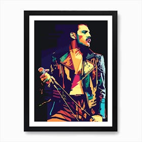 Freddie Mercury Style WPAP Art Print