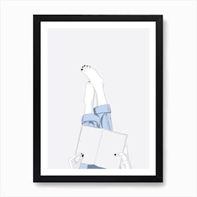 Girl Reading A Book Art Print