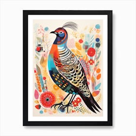 Bird Painting Collage Grouse 1 Art Print