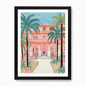 The Breakers   Palm Beach, Florida   Resort Storybook Illustration 2 Art Print