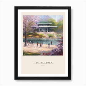 Hangang Park Seoul 4 Vintage Cezanne Inspired Poster Art Print