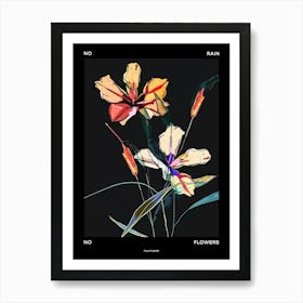 No Rain No Flowers Poster Flax Flower 3 Art Print