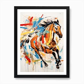 A Horse Painting In The Style Of Abstract Expressionist Techniques 1 Art Print
