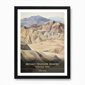 Bromo Tengger Semeru National Park Indonesia Watercolour 1 Art Print