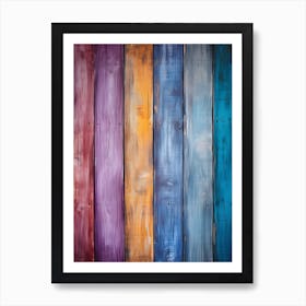 Colorful Painted Wooden Planks Art Print