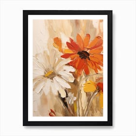 Fall Flower Painting Daisy 1 Art Print