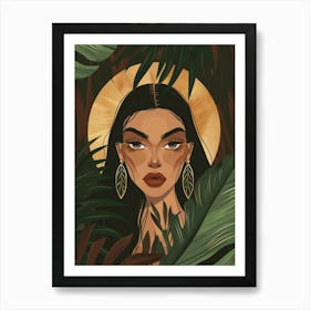 Afro-American Woman In The Jungle Art Print