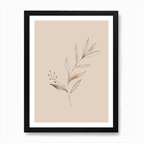 Zagreb Botanical Garden Boho Line Art Art Print