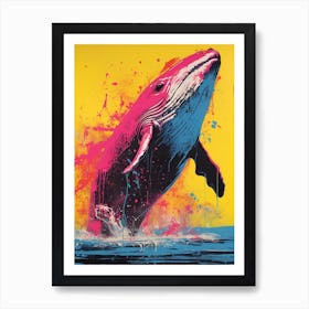 Whale Diving Out Of Water Pop Art 2 Art Print